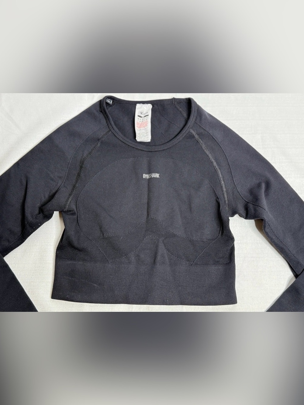 Gymshark Women’s Black Long Flex Long Sleeve Crop Top Open Back XS - Picture 11 of 11